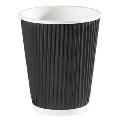 Ripple 12oz (Black) Triple Wall Cups Kraft 1×500