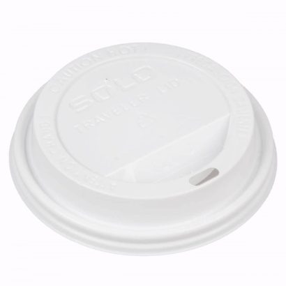Domed 8oz PP Plastic White Lids 1x1000