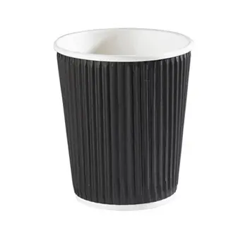 Ripple 10oz (Black) Triple Wall Cups Kraft 1×500