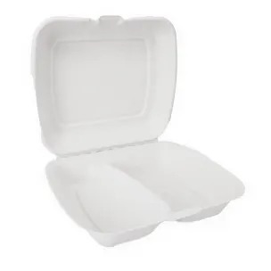 Bagasse Clamshell (157Box) (2Compartment) 2x125