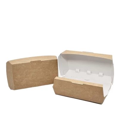 BB 10" Kraft/White Food Box with Optional Vents - 200 Pieces