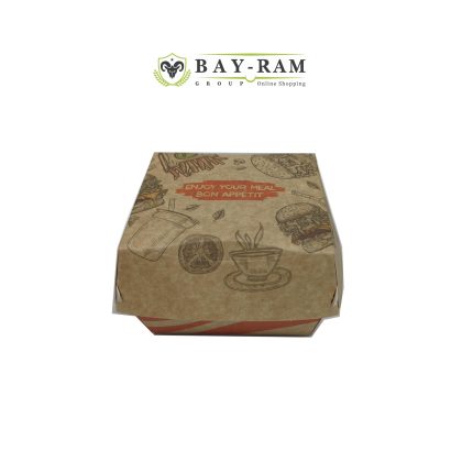 BB6 BB5 (Orange) Kraft Burger Boxes ( Bayram ) 1x200